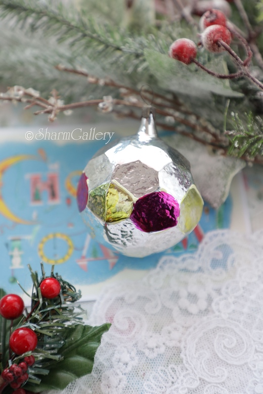 Елочный шар, мяч. №5. Стекло, СССР.