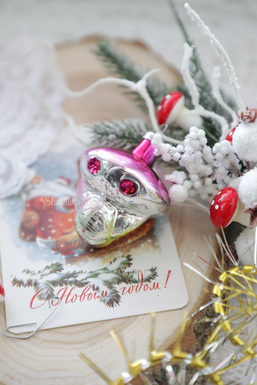 Елочная игрушка "Мотылек" №2. Стекло, СССР.