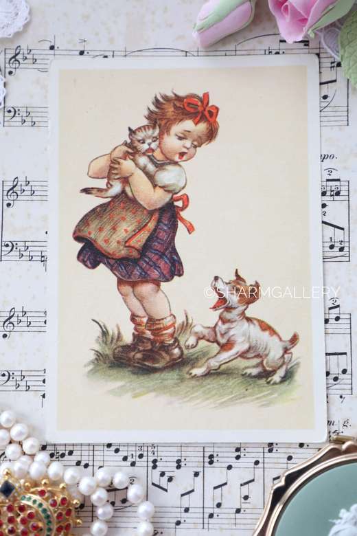 Немецкая открытка серия "Дети" №7. Винтаж, (чистая)