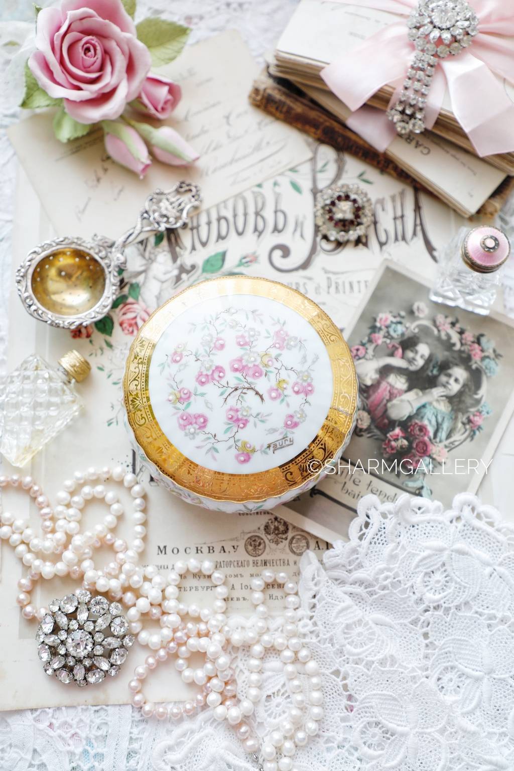 Винтажная шкатулка, Франция, роспись! Фарфор Limoges (Лимож)