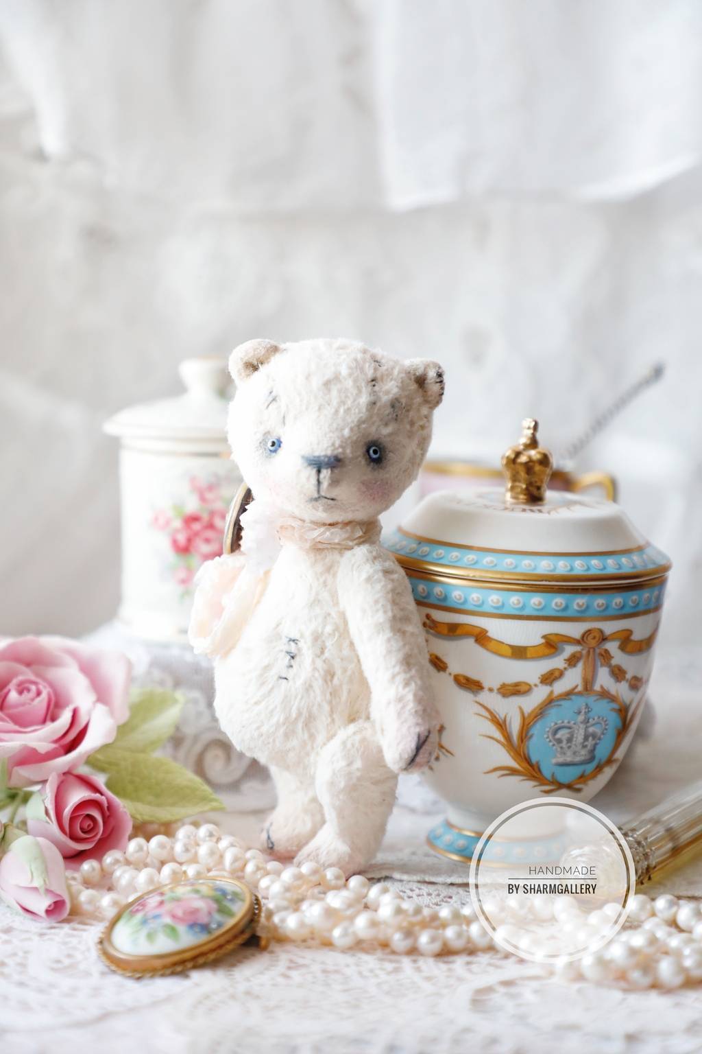 Мишка Taddy  "Сливочный " ручная работа, коллекция "Retro Time".