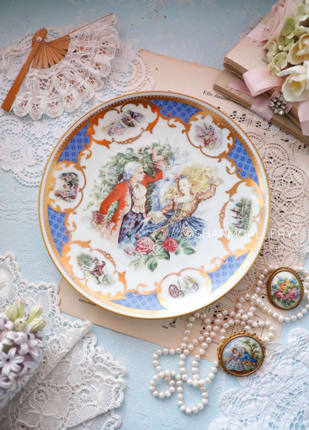 Коллекционная фарфоровая тарелка "Спящая красавица". Лимож/Limoges Франция 1983г.