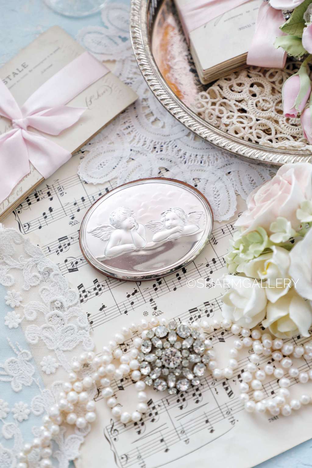 Картина/Панно Ангелочки/Путти, серебрение. Valenti, Италия 1990гг.