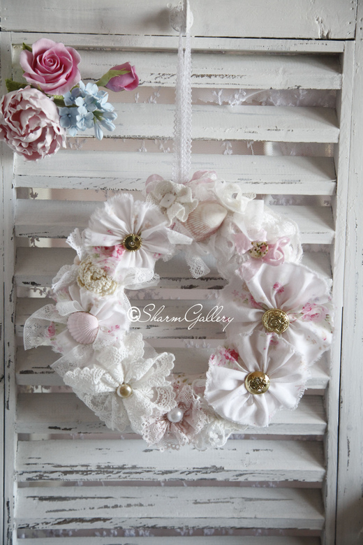 Интерьерный венок "Shabby pink".