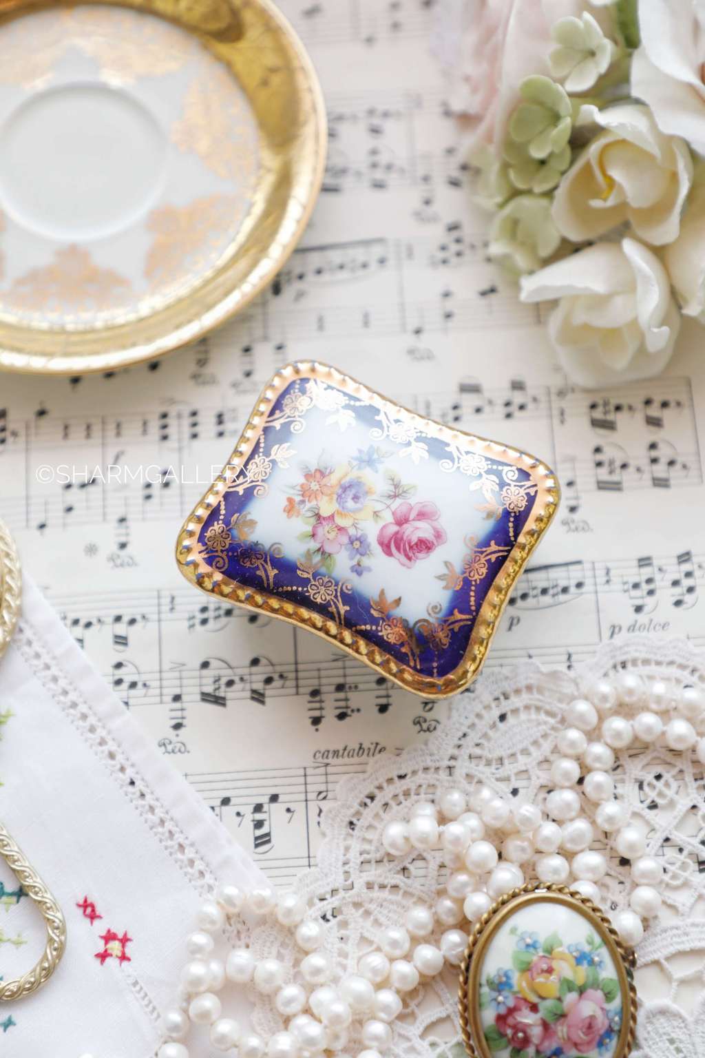 Миниатюрная шкатулочка фарфор кобальт "Martinroda", Германия.