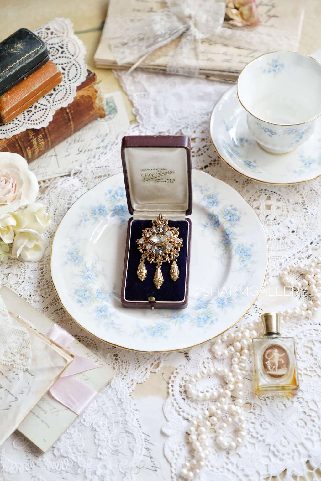 Брошь с подвесками. Винтаж.