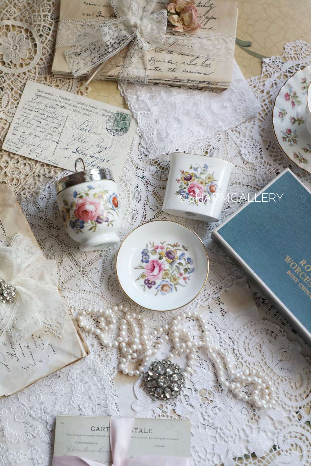 Набор Кодлер, блюдце и вазочка "Bournemouth", кинг сайз. Coddler, Royal Worcester, Англия.