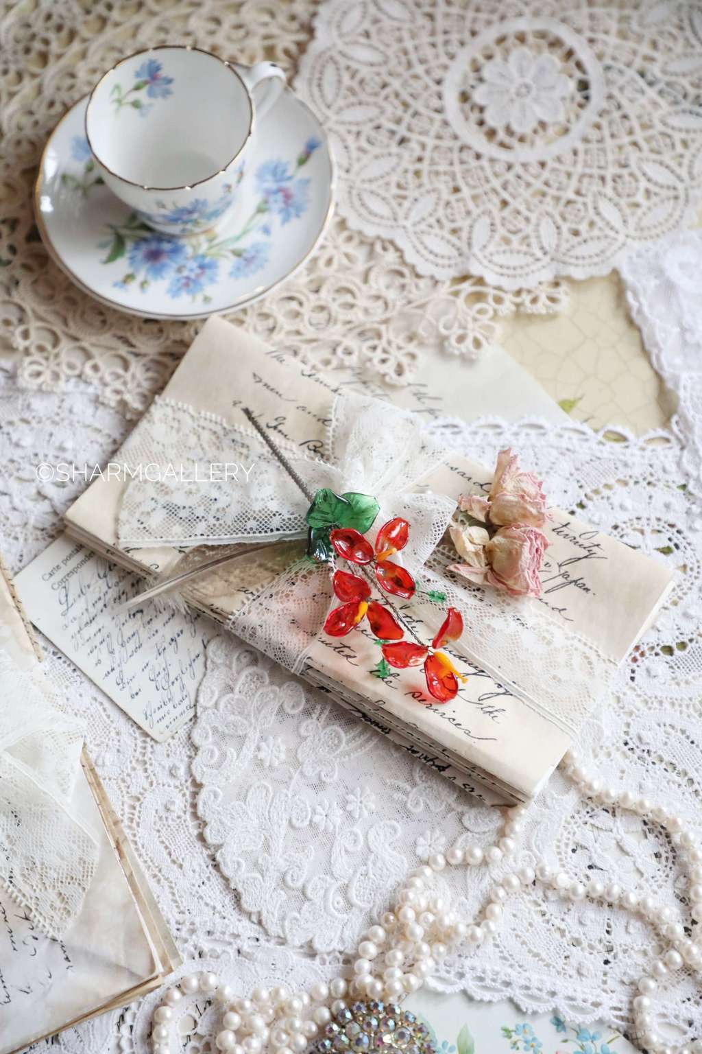 Бутоньерка мини букетик цветов, стекло. Винтаж.