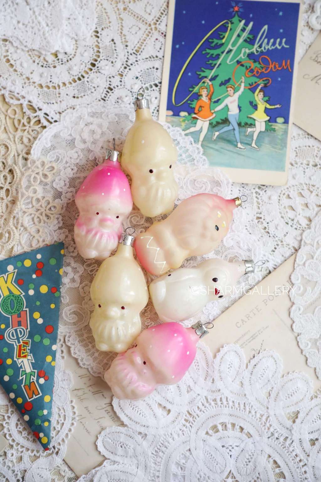 Набор елочных игрушек № 113, 6шт., СССР.