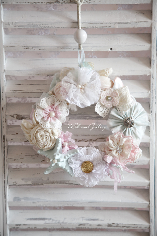 Интерьерный венок "Shabby Mint".