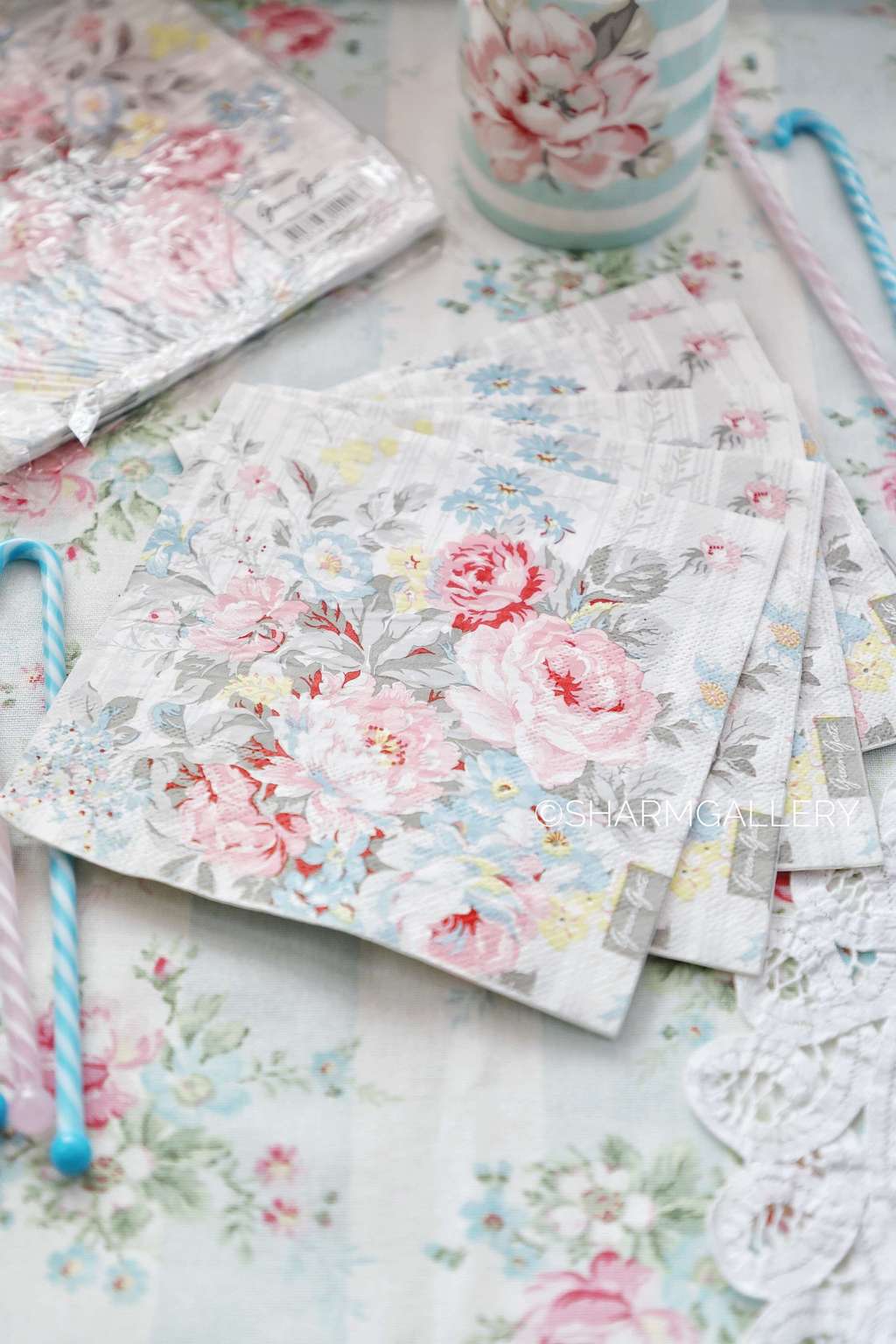 Салфетка бумажная Vera Vintage 33x33 Поштучно! Дания GreenGate.