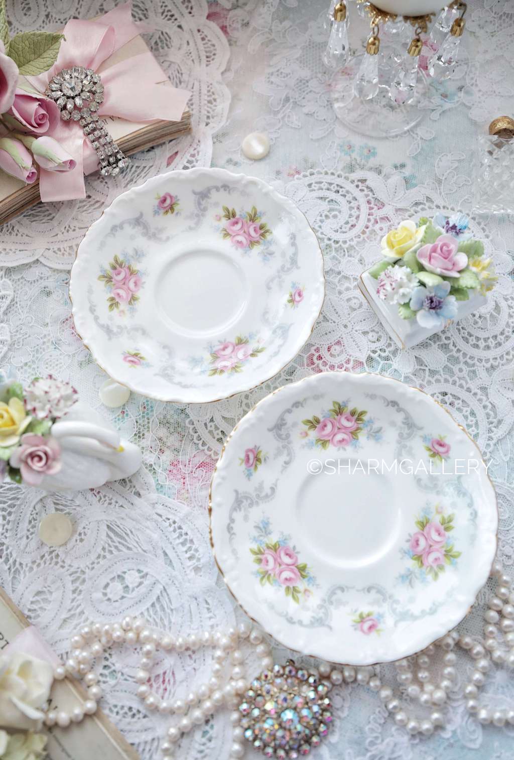 Чайное блюдце Tranquillity/Спокойствие костяной фарфор Royal Albert Англия.