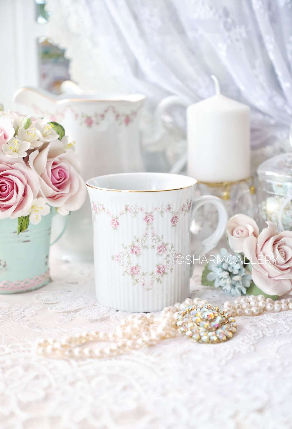 Чайная кружка «Розы», 330мл. Фарфор Cesky porcelan a.s. Dubi Чехия.