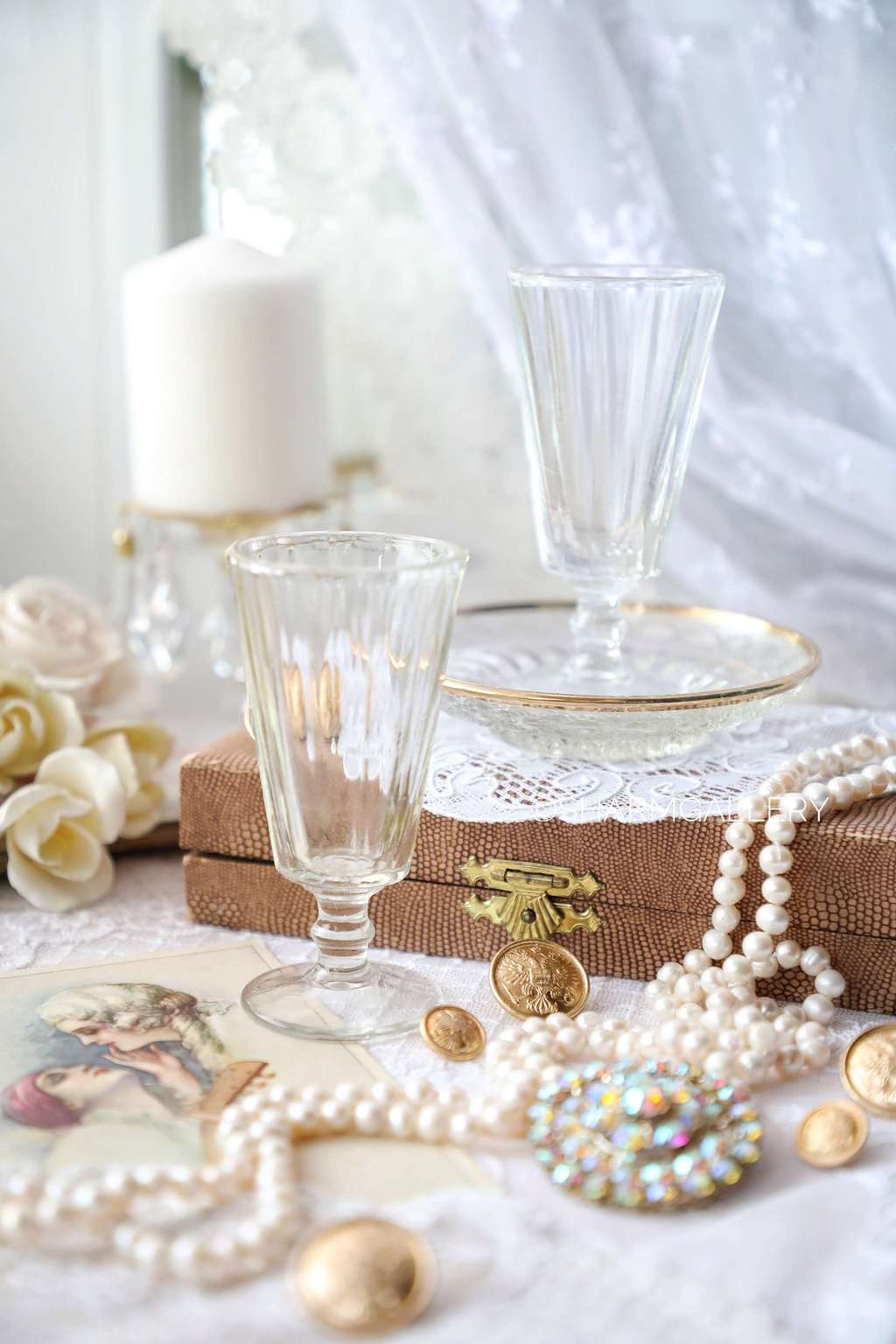 Рюмка антикварная граненая Лафитник, царская, стекло 50грамм, 12 граней.