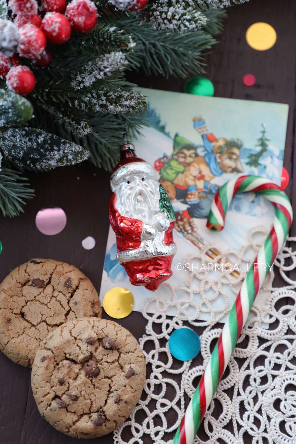 Санта Клаус №5 Елочная игрушка, стекло, ГДР.