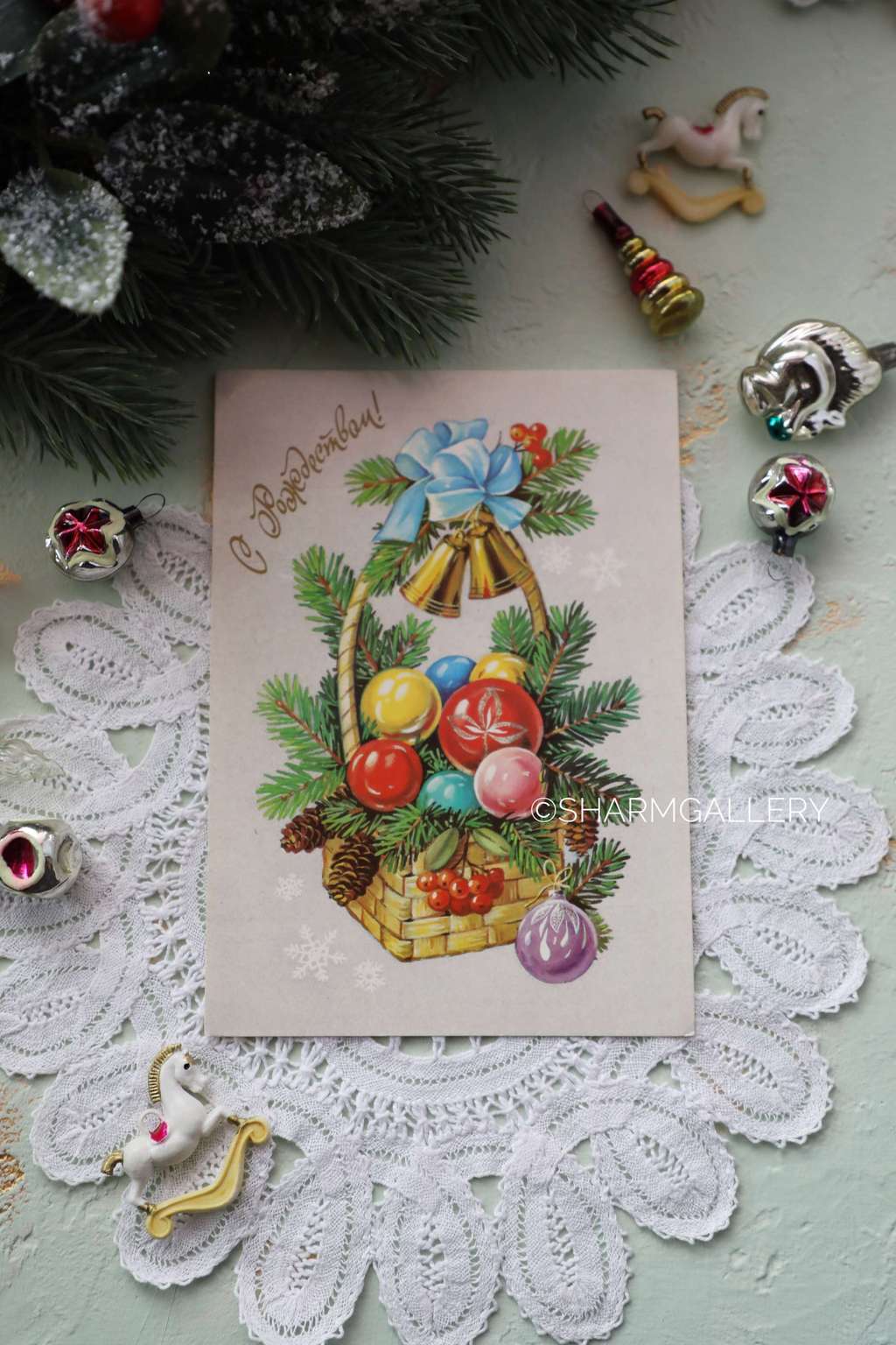 Винтажная открытка №126. "С Роздеством!". СССР. Худ-к Е.Куртенко 1991г. Чистая.