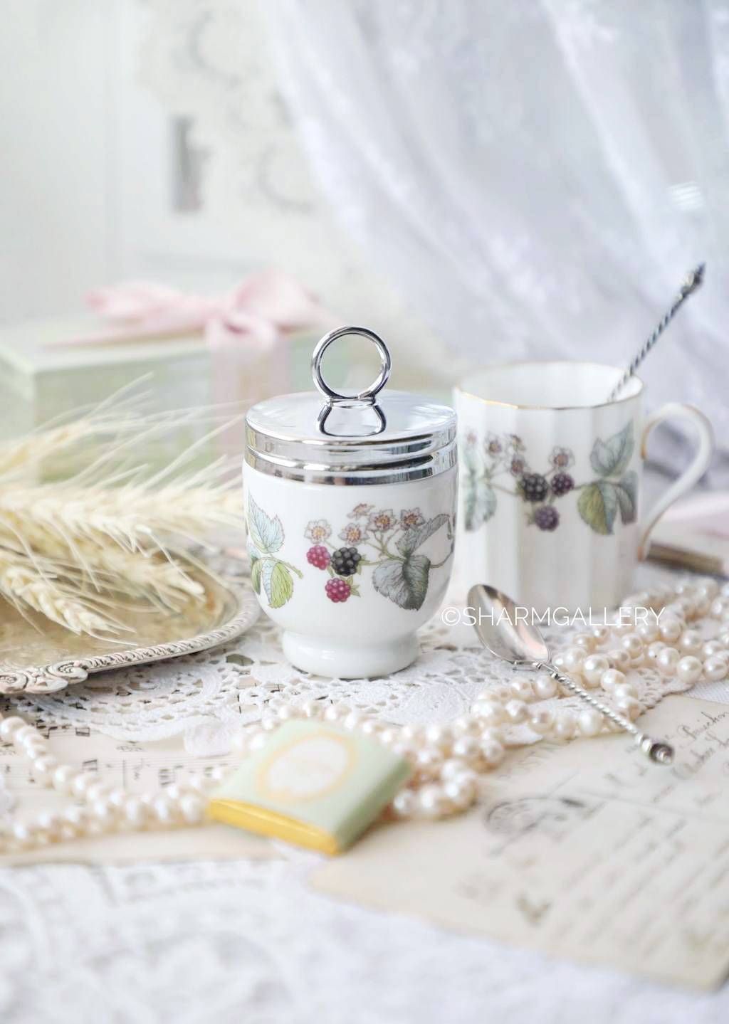 Кодлер - пашотница "Ежевика" на 1 яйцо standart. Coddler "Lavinia" Royal Worcester Англия.