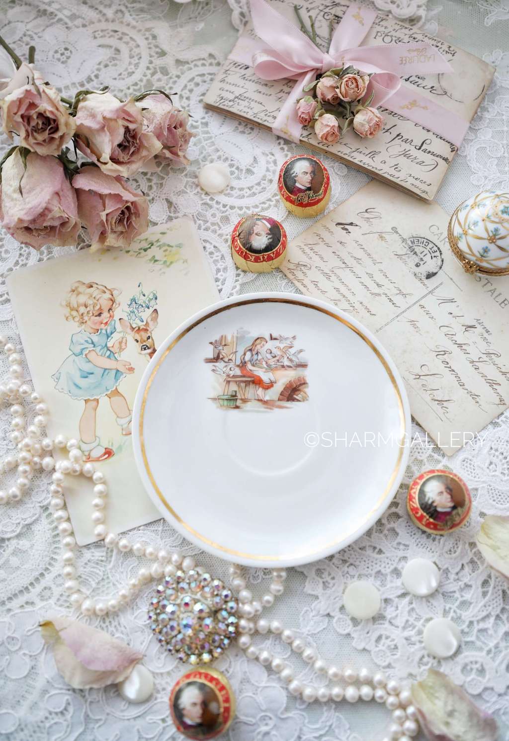 Детское блюдце серия «Сказки» фарфор, ф-ка Piesau Porzellan, ГДР.