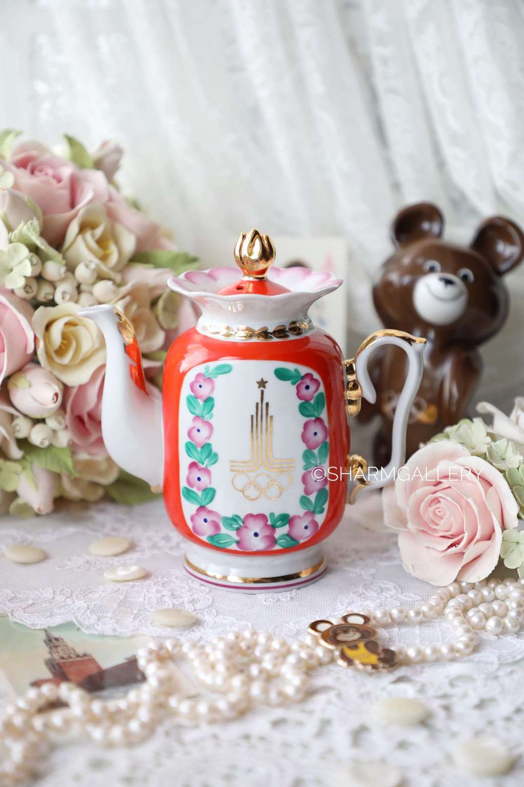 Чайник заварочный Олимпиада 80 Сумский Фарфоровый Завод, СССР.