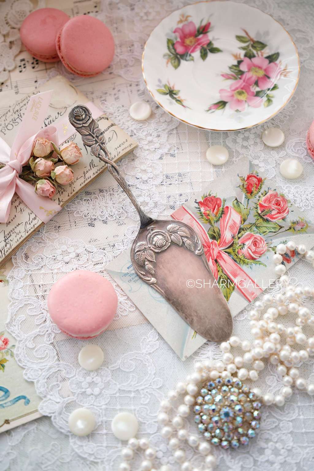 Лопатка для торта 21см., «Хильдесхаймская роза» серебрение, Германия.