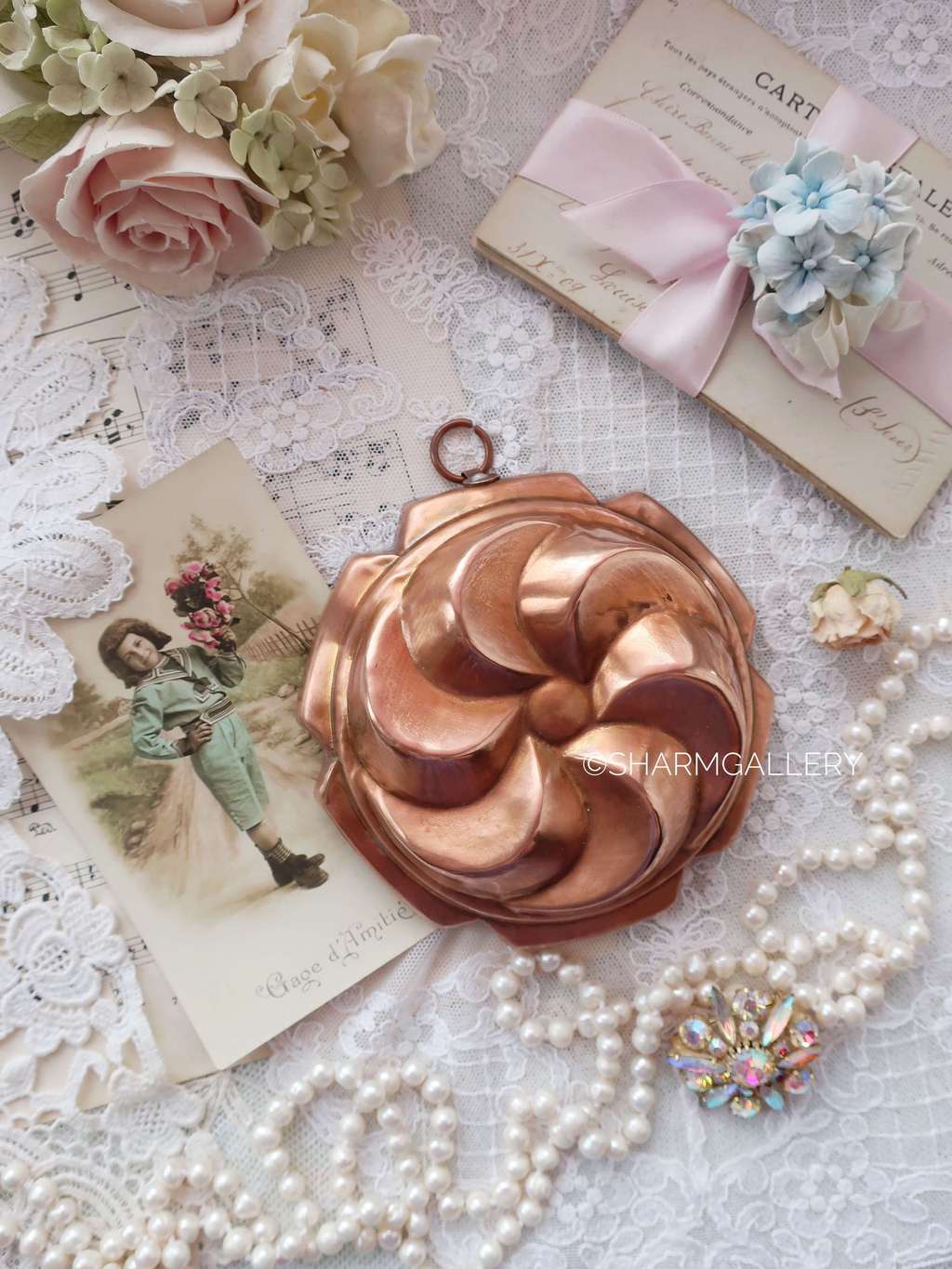 Медная форма для выпечки, пудингов, 12см., Франция.