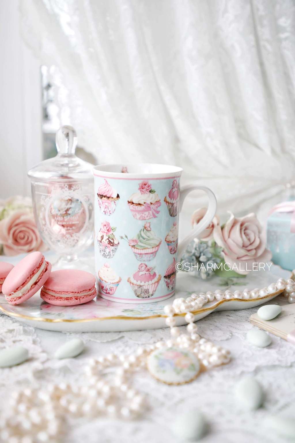 Винтажная кружка «Cupcakes», фарфор Summer River BV Copyright.