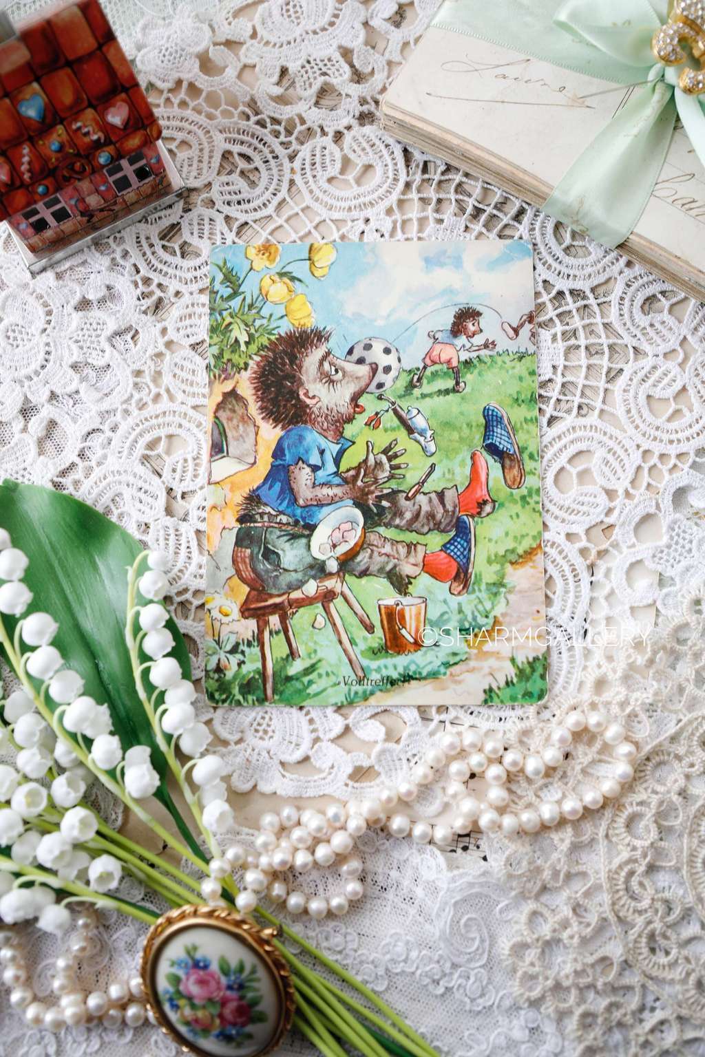 Еж/Ежик и футбол, открытка ГДР 1960гг., чистая.