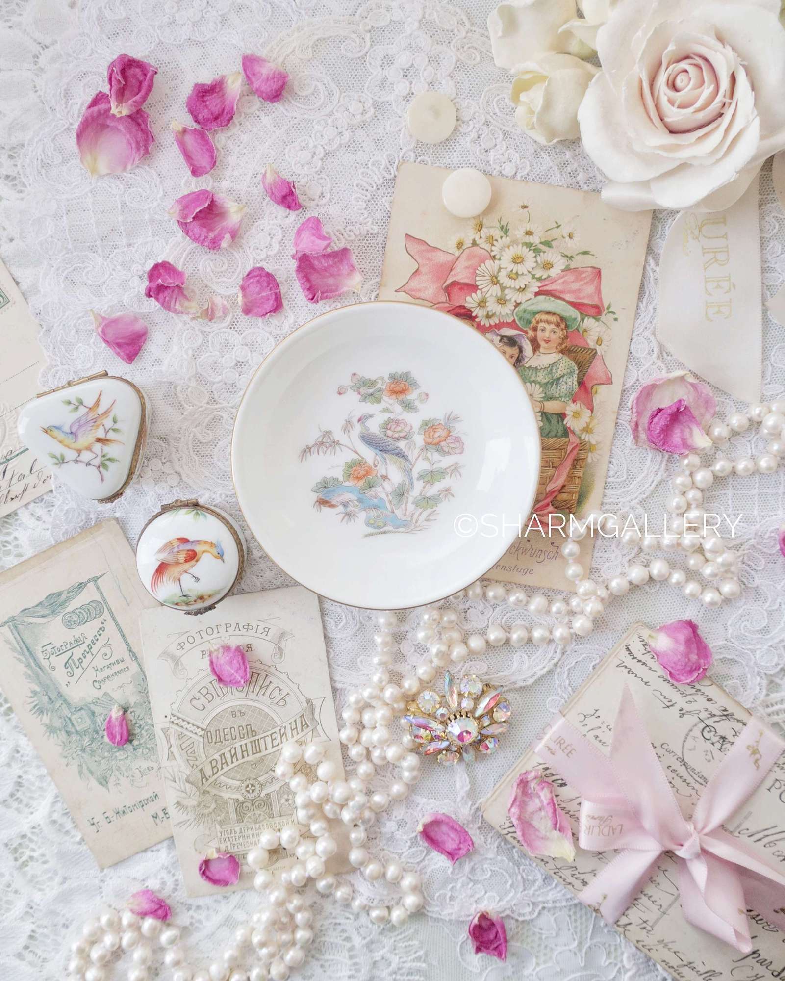 Тарелочка - Розетка Костер (подставка под кружку или кодлер) серия Kutani Crane фарфор Веджвуд Wedgwood Англия.