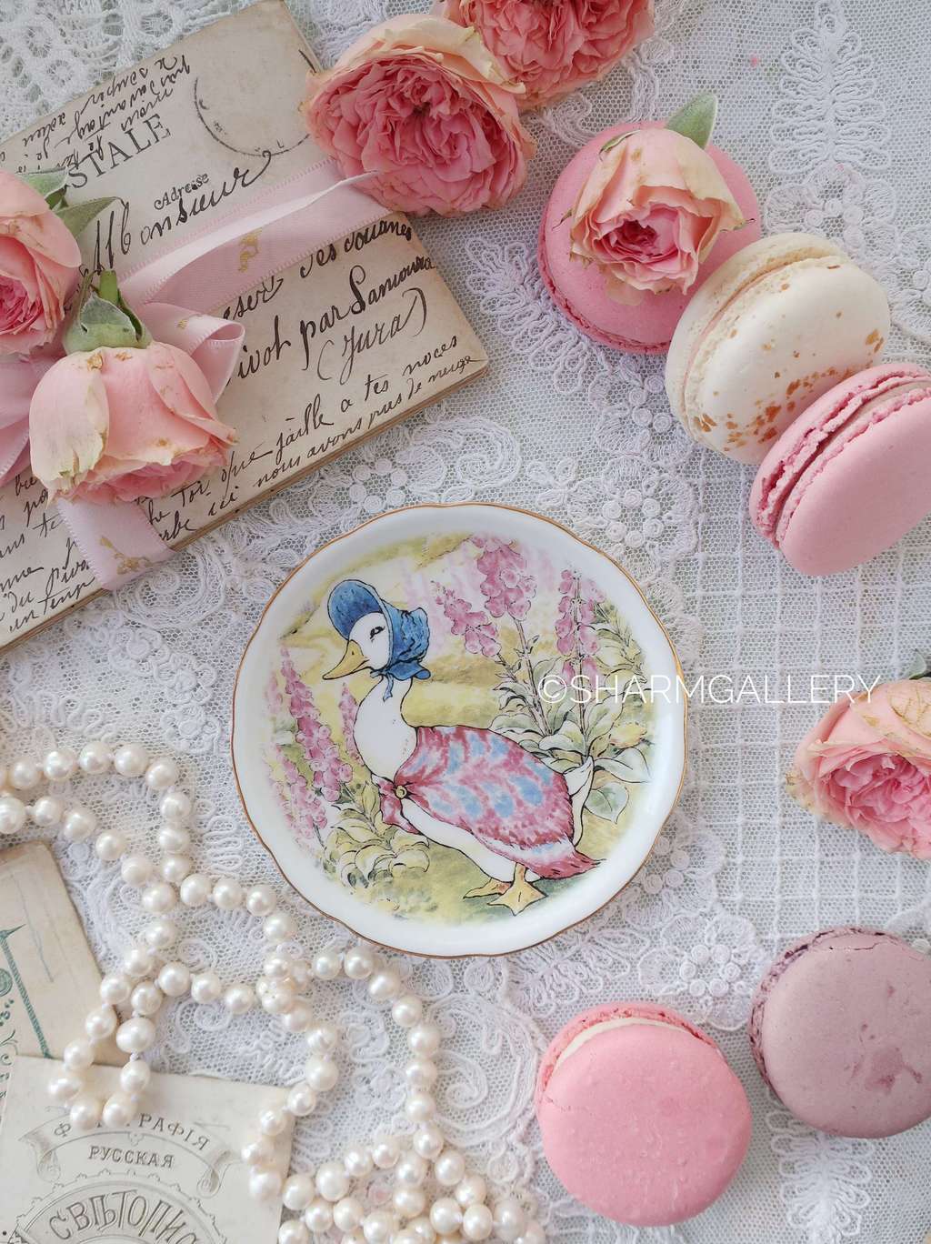 Тарелочка 10см., Гусыня/Утка Jemima, Беатрис Поттер, Reutter Porzellan, фарфор, Германия 2008г.