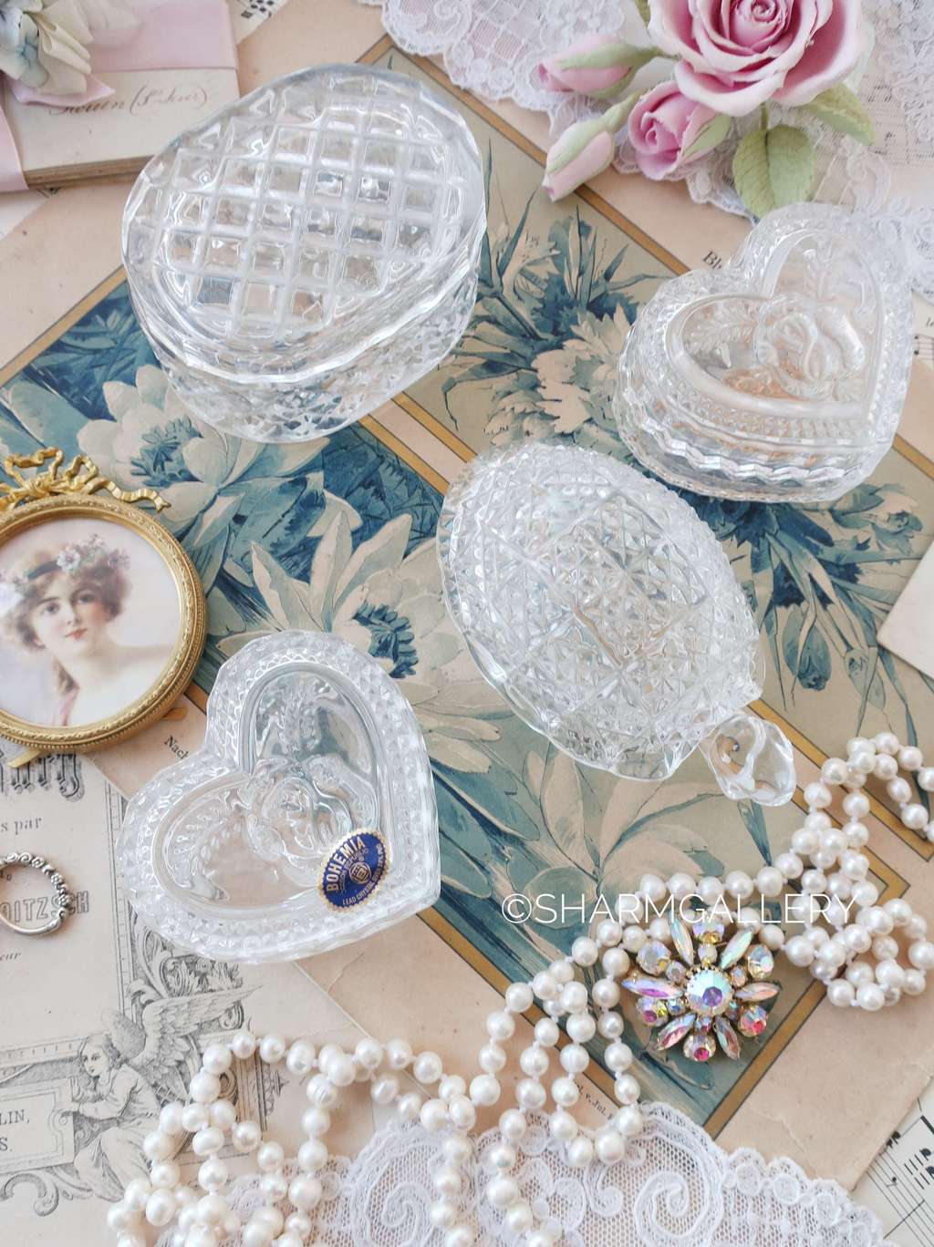 Хрустальные шкатулки 4шт. одним лотом! Хрусталь Богемия, Чехословакия.