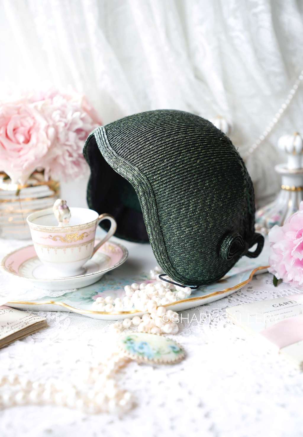 Винтажная женская шляпка из соломки, Германия 1940гг.