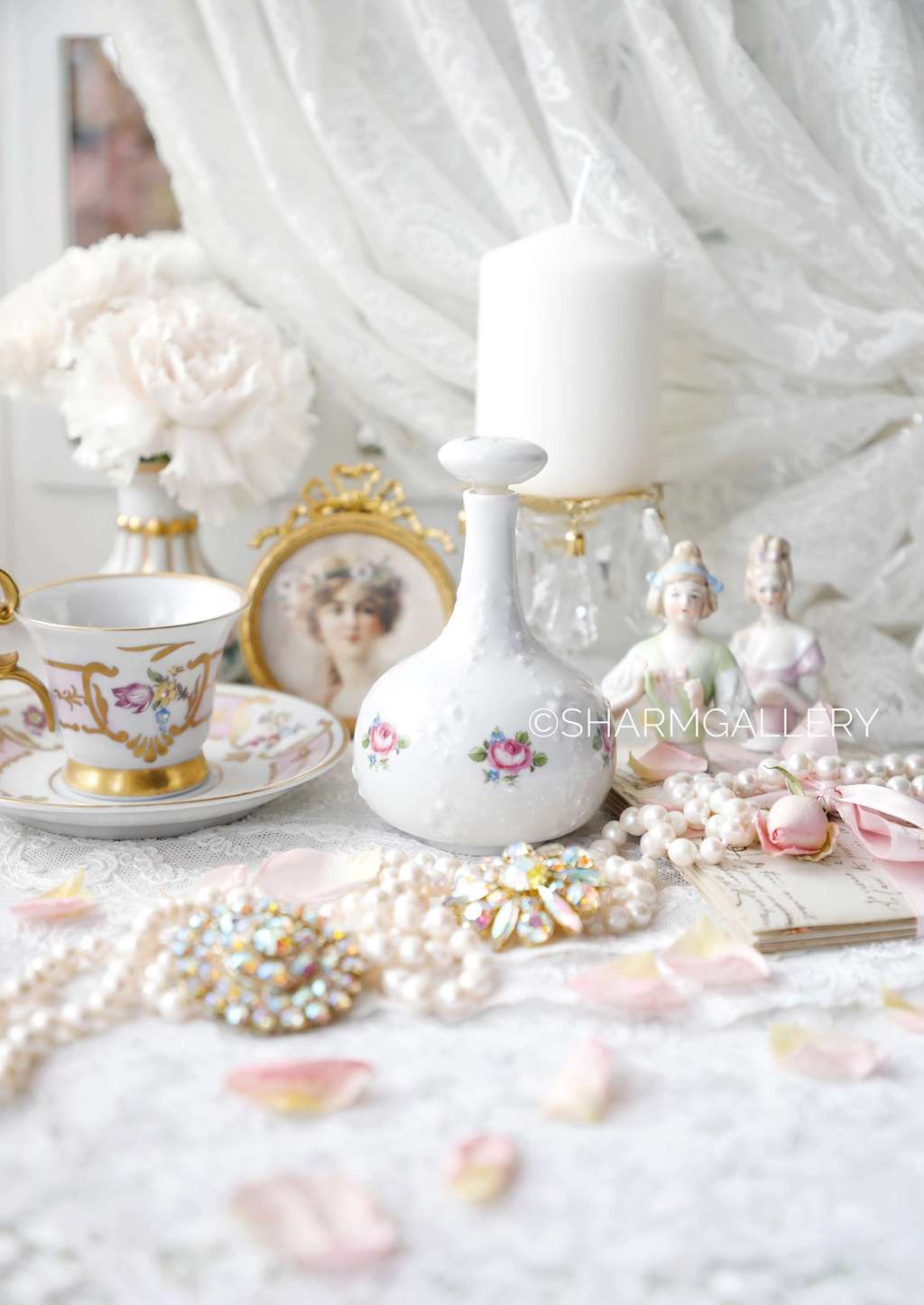 Фарфоровый флакон для духов «Роза» Wallendorf Германия.