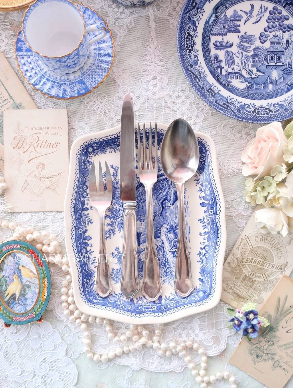 Набор «Эгоист» десертный 4 предмета, столовые приборы Wiskemann Silver Plate, Бельгия. №3