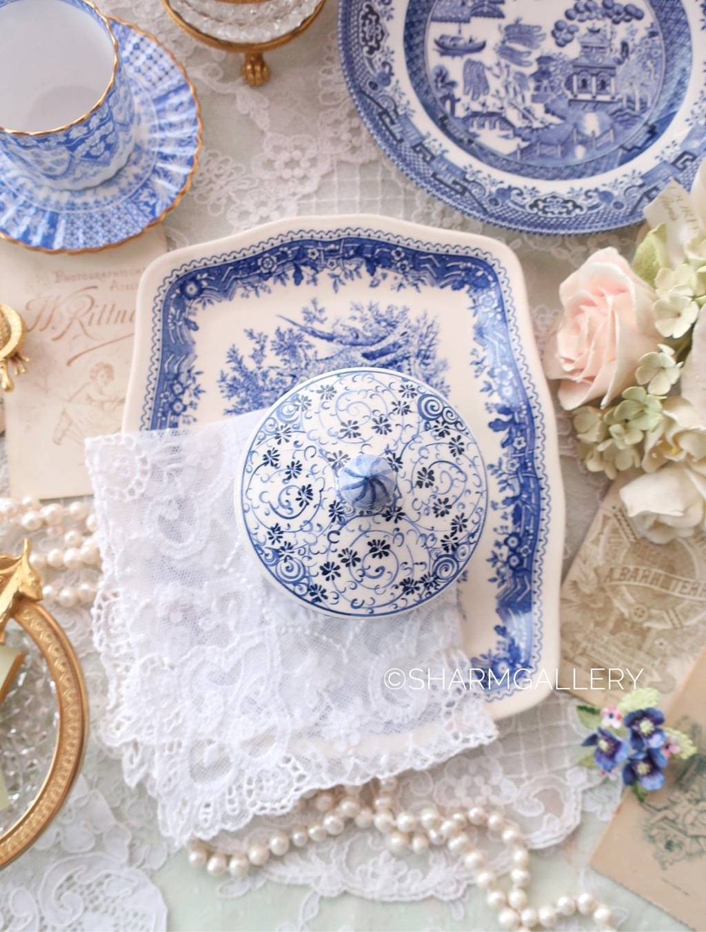 Шкатулка «Синий узор» керамика, Голландия.