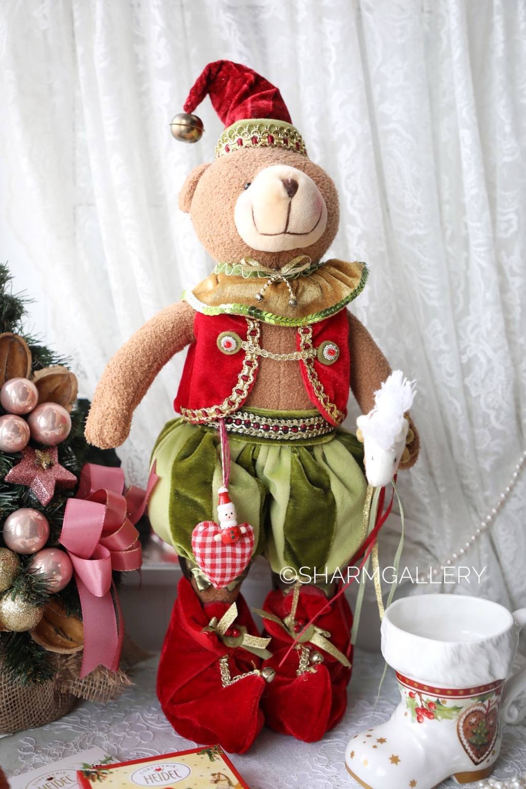 Коллекционная кукла Медведь с лошадкой, 43см., Boru Нидерланды.