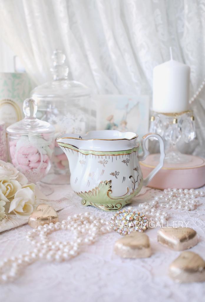 Сливочник «изумрудный» 400мл., Кузнецовская форма, фарфор Гарднер в Вербилках.