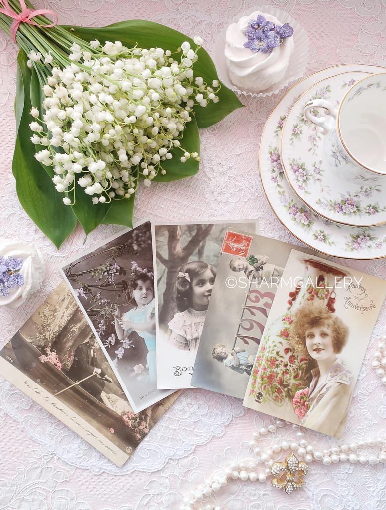 Набор антикварных открыток, Франция, 5шт., №14.