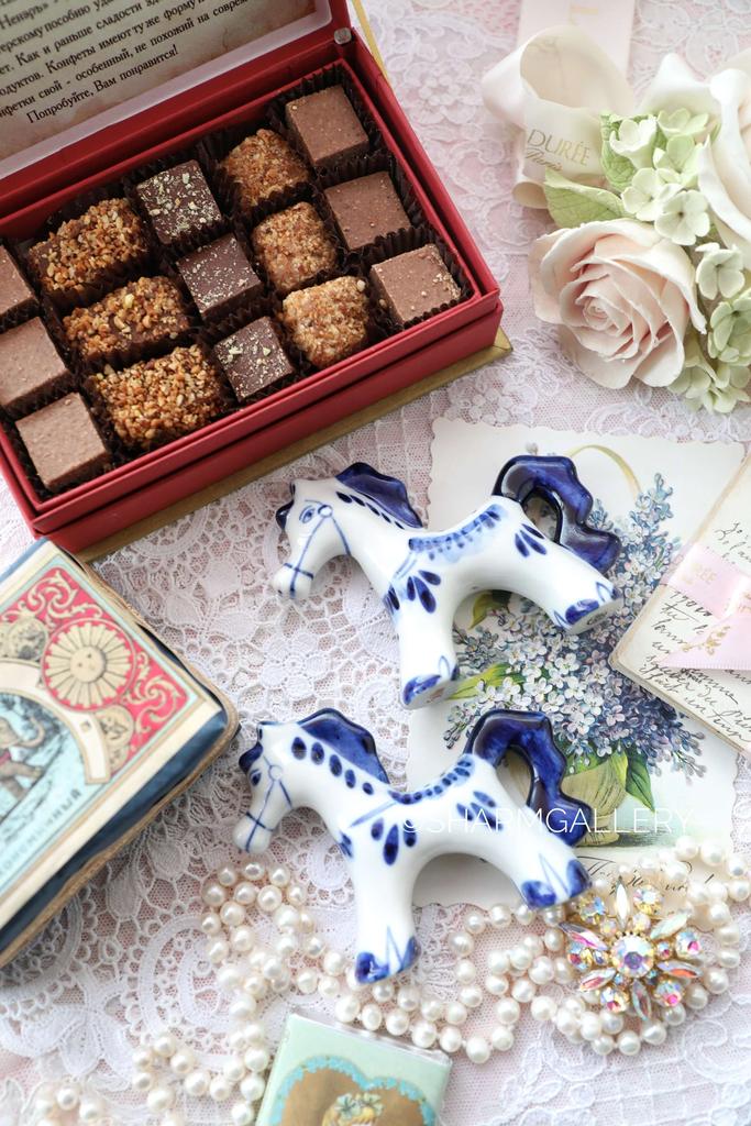 Статуэтка «Лошадка» фарфор Гжель СССР.