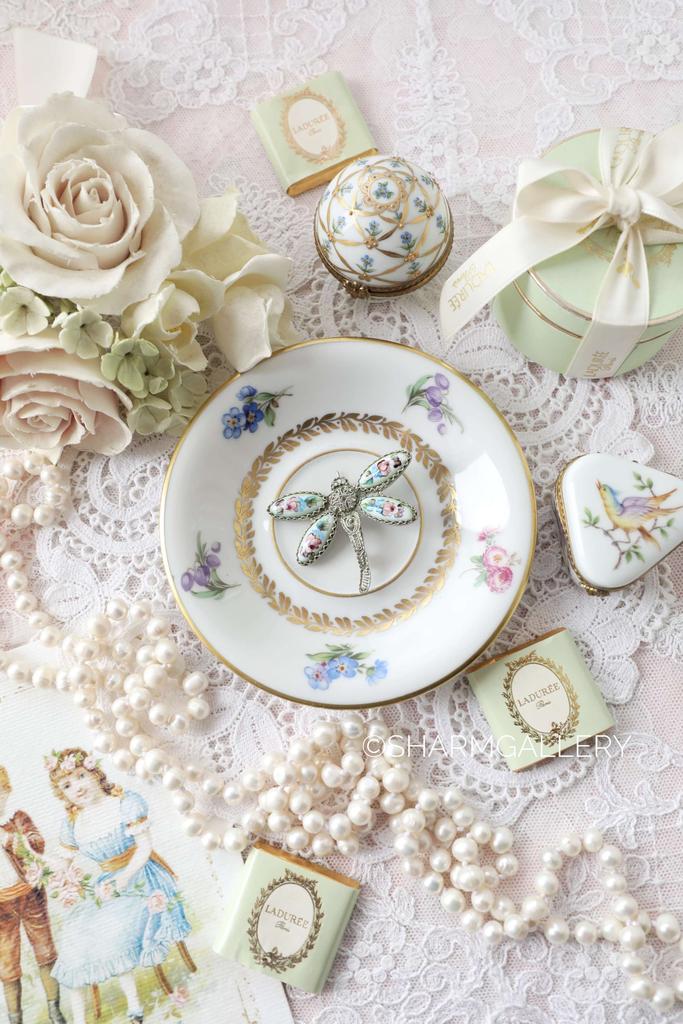 Брошь «Стрекоза» Ростовская финифть мельхиор, СССР.