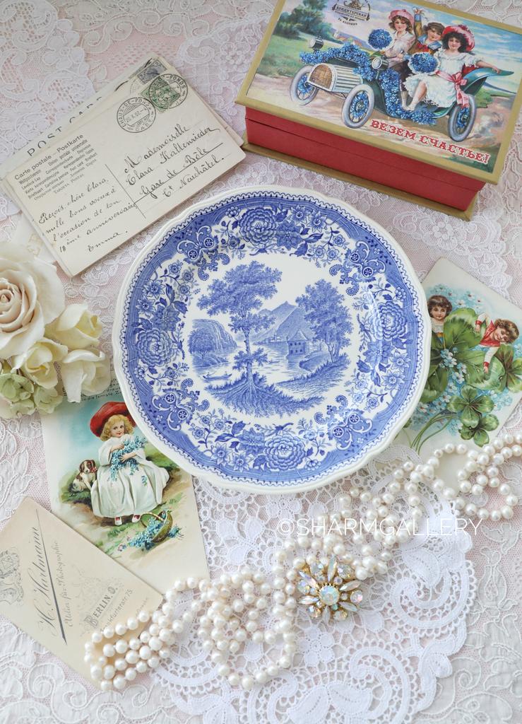 Старинная десертная/пирожковая тарелка 19см. Burgenland Blau Villeroy&Boch, Германия. №3