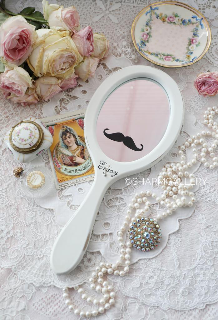 Ручное зеркало «Усы» дерево, 32см, Испания.