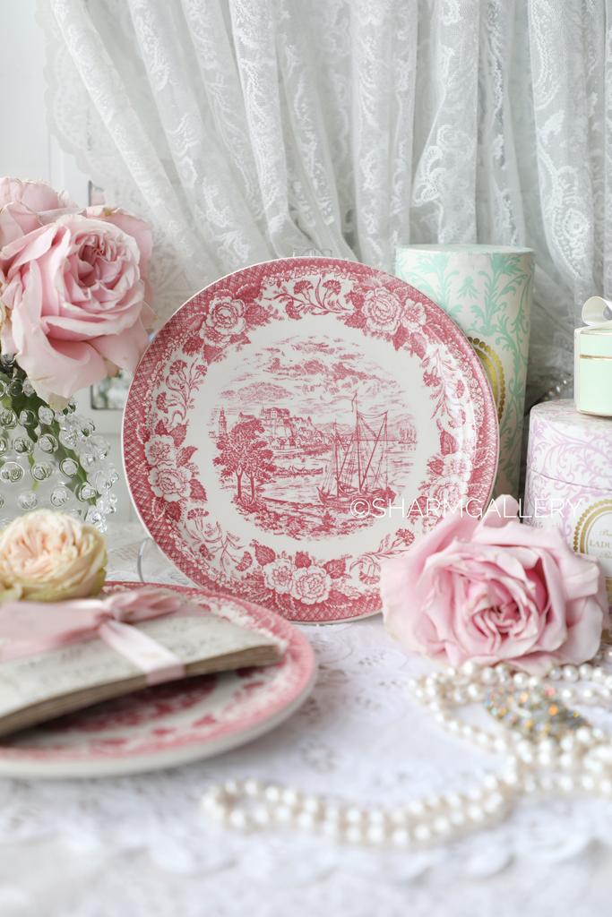 Десертная тарелка «Гавань» 19см., фаянс, Югославия.