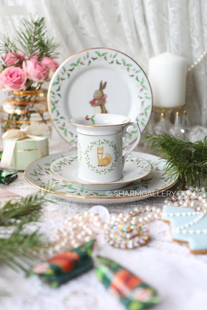 Набор для кофе 4 предмета «Звери» фарфор, роспись Промыслы Вербилок.