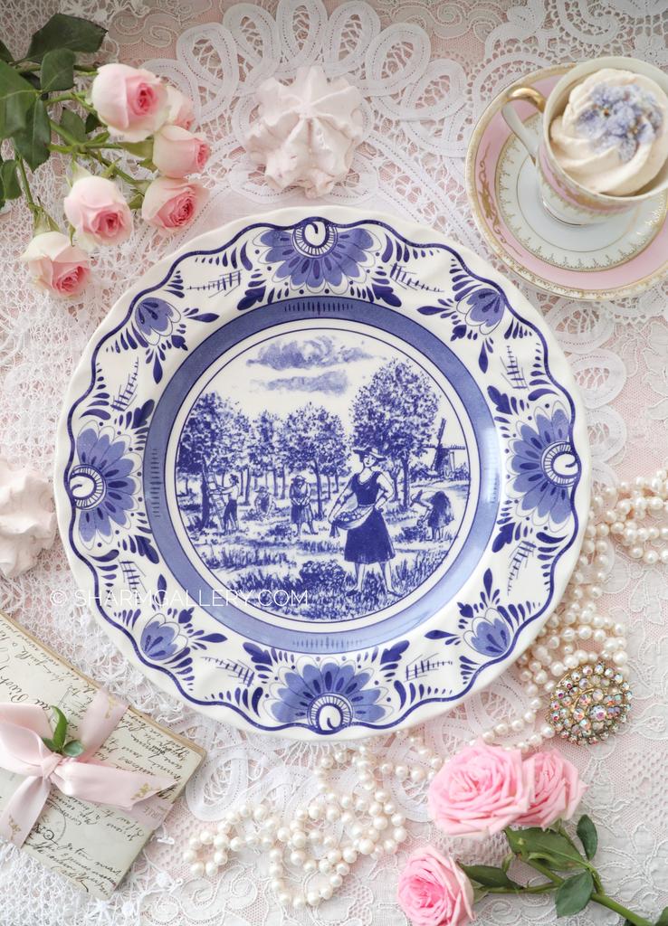 Тарелка настенная в стиле «Delft» 25см., керамика, Италия.