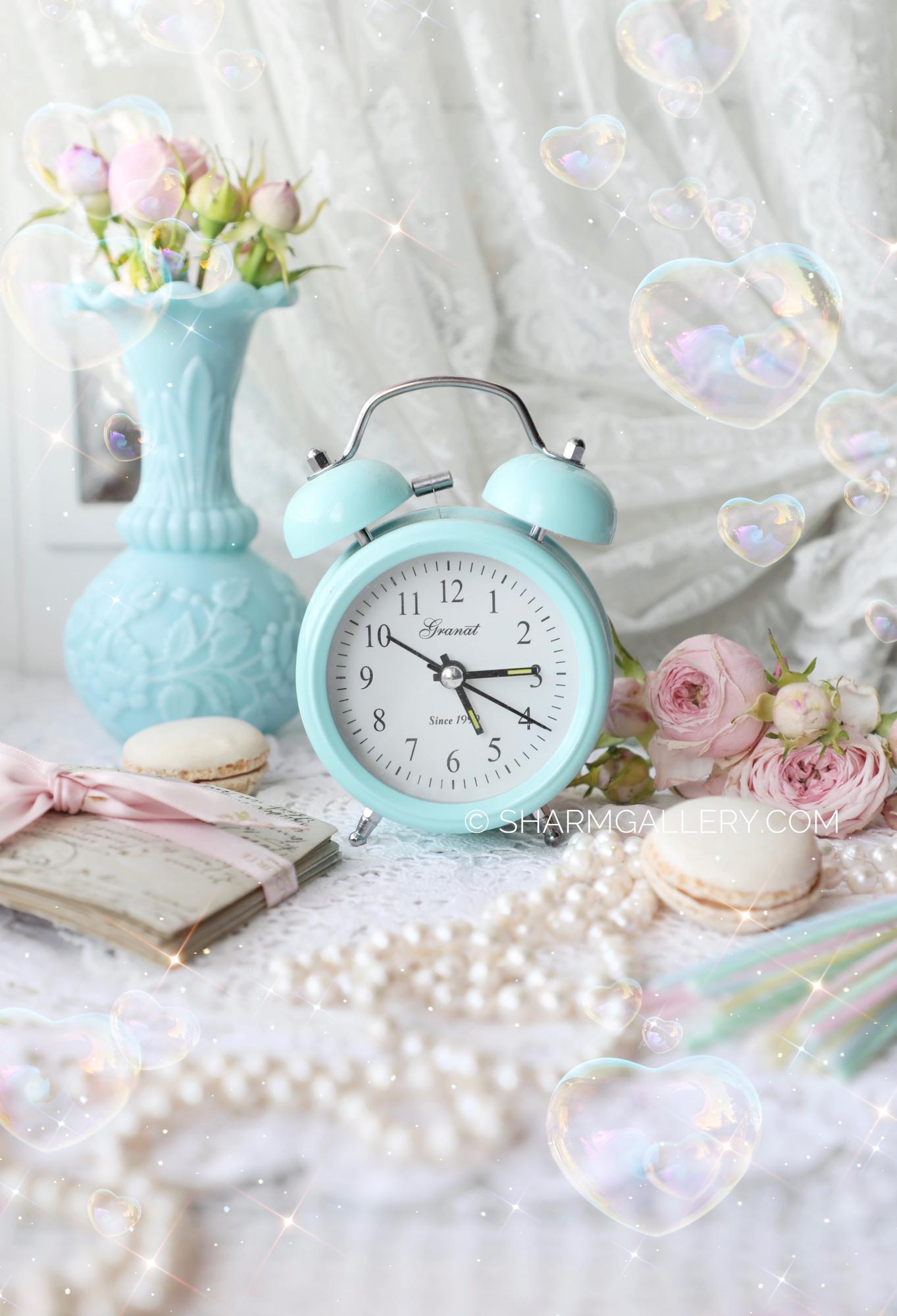 Будильник кварцевый в ретро стиле бирюзовый «тиффани» Granat.