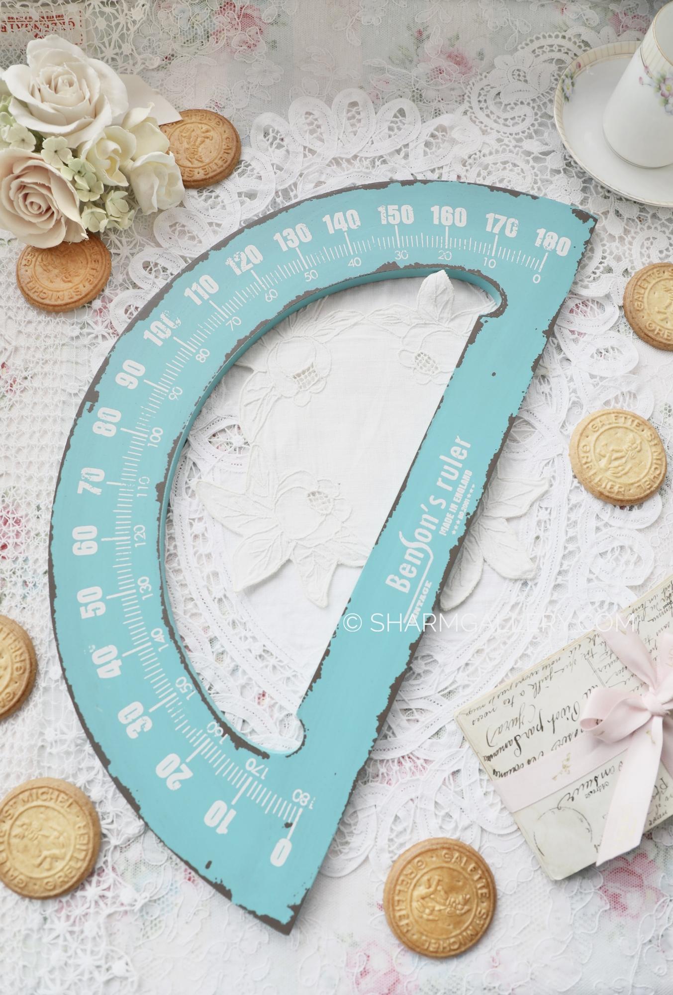 Декоративный настенный транспортир, бирюзовый «Benson’s ruler» Англия.