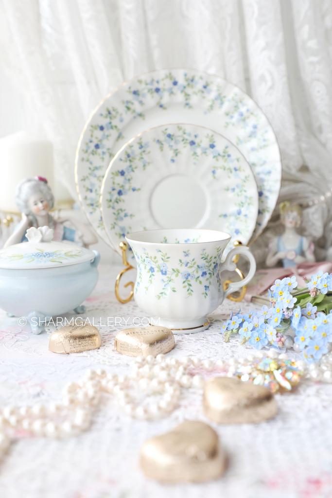 Чайное трио «Незабудки» фарфор Seltmann Weiden, Бавария, Германия.