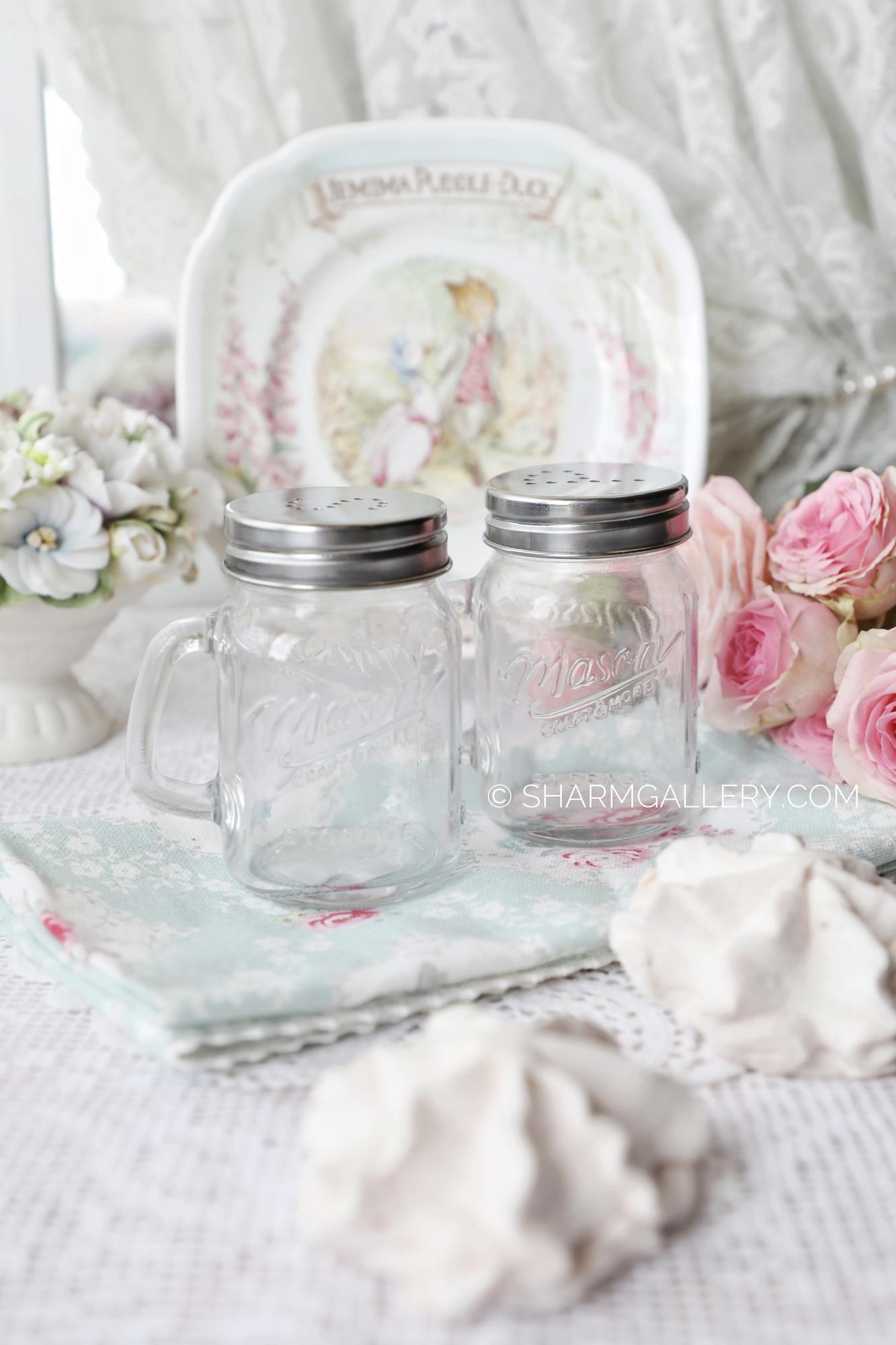 Набор для соли и перца, стекло, металл. Mason, Америка.