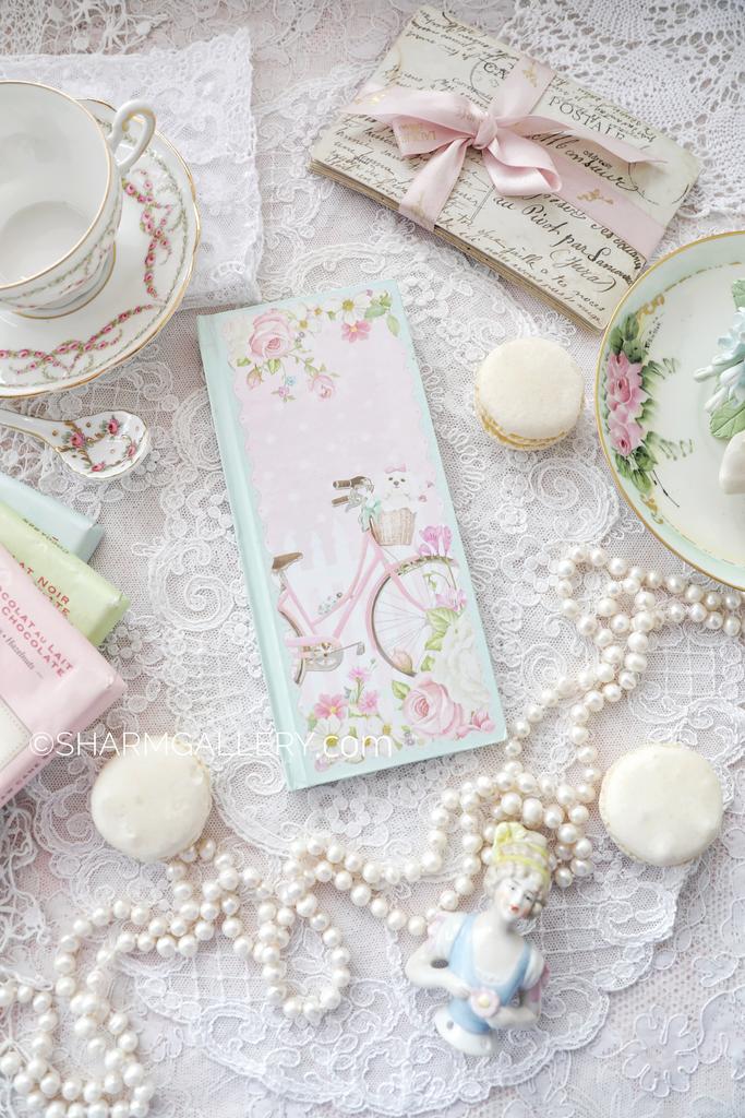 Записная книжка «Розовый Велосипед» в шебби стиле.