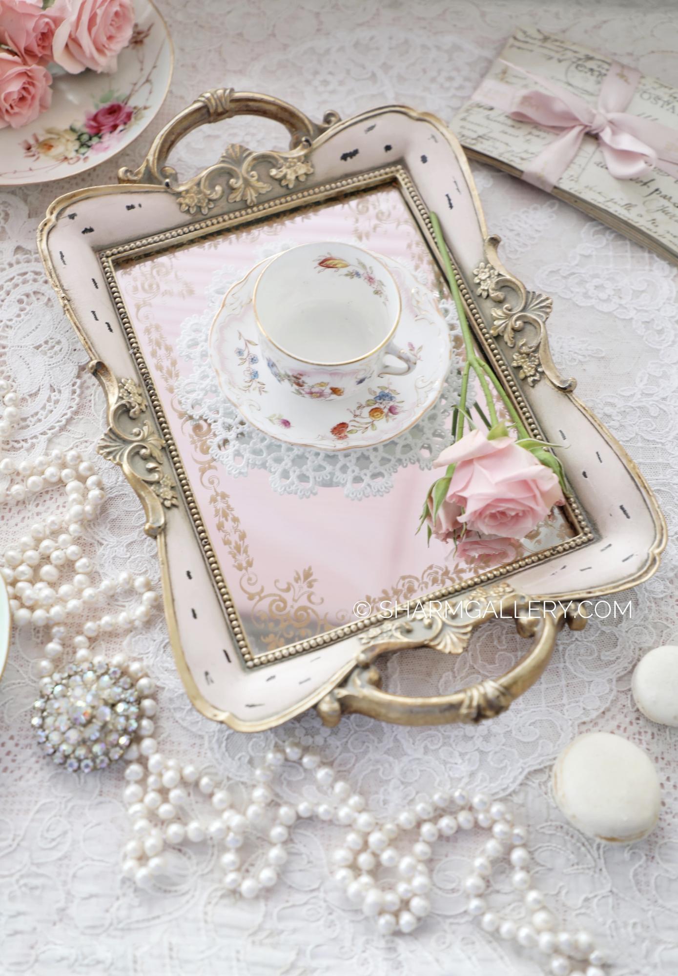 Поднос прямоугольный, зеркальный в стиле Барокко, США.